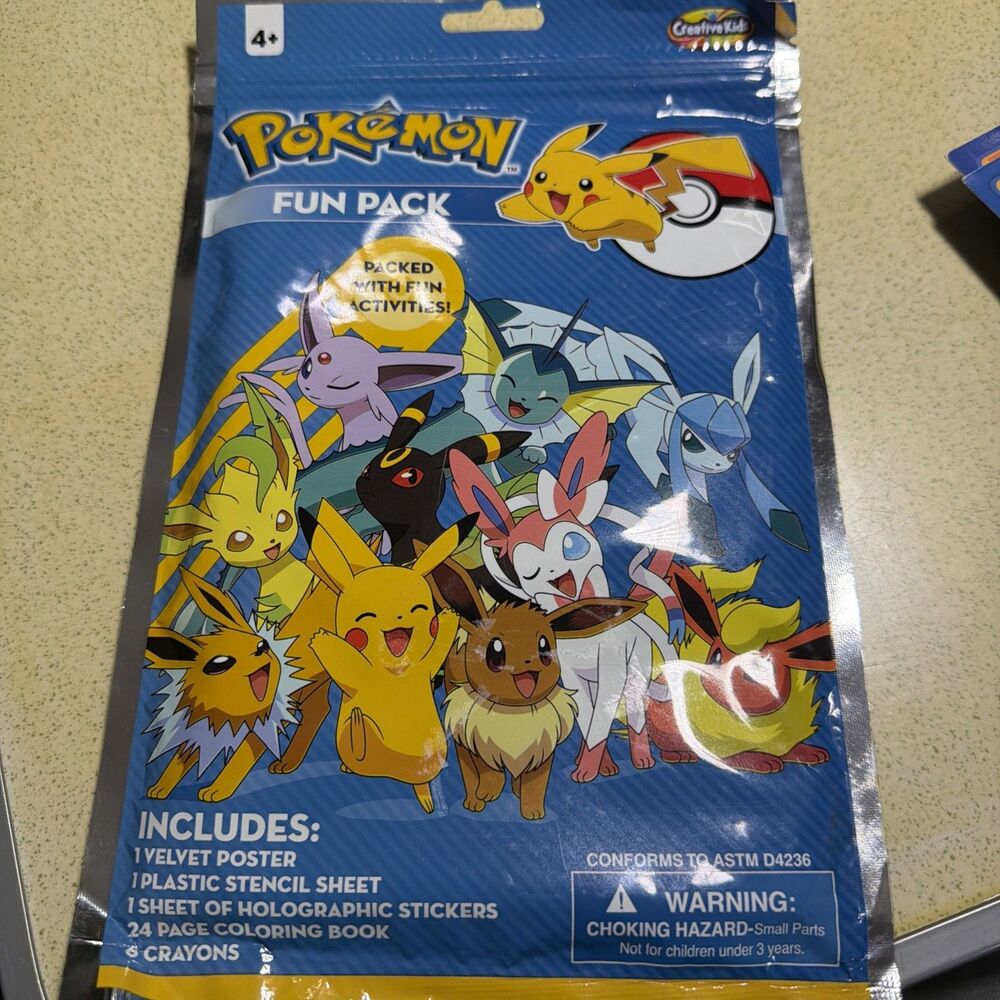 Pokemon Fun Pack Poster Stickers Coloring Book, Eeveelutions